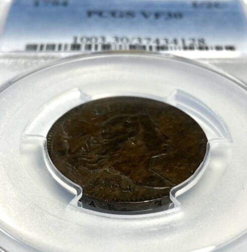 1794 1/2c Normal Head PCGS VF 30 Very Fine Liberty Cap Half Cent Coin RARE Earl - Fresh Stock Dated December 2025
