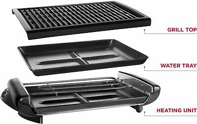 CHEFMAN - Electric Smokeless Indoor Grill with Nonstick Coating - Black - Fresh Stock Dated February 2026
