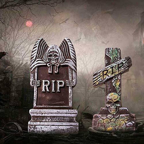Halloween Foam RIP Graveyard Tombstones(5 Pack),Lightweight Gravestone Décor - Fresh Stock Dated February 2026