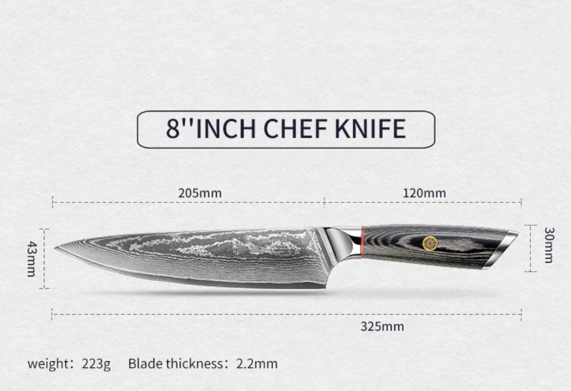 Premium Quality Japanese Knife Chef Knives MITSUMOTO SAKARI Damascus Steel Handc - Fresh Stock Dated January 2026