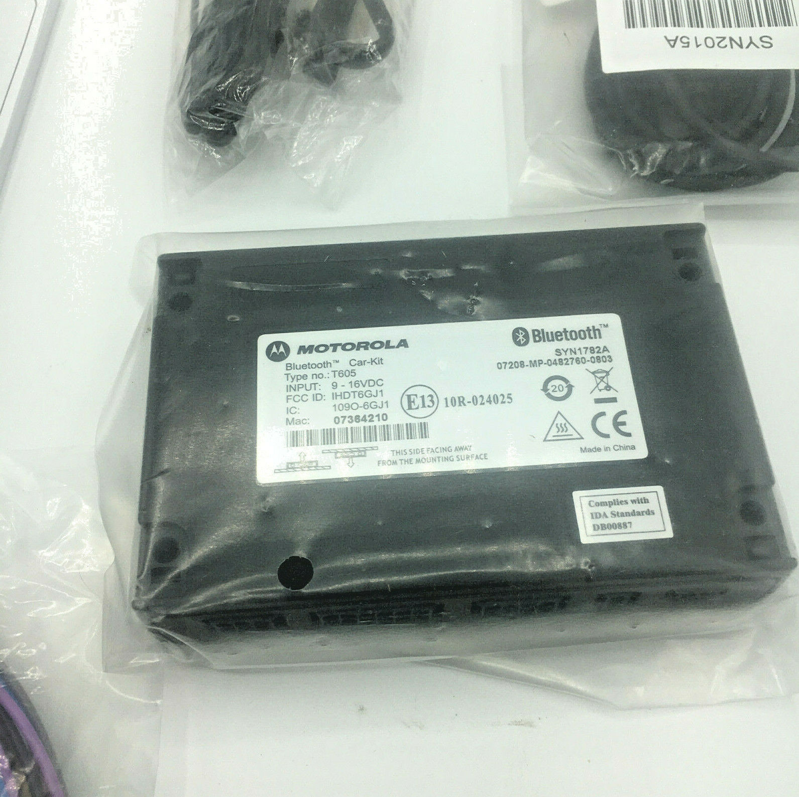 Motorola Bluetooth Car Kit SYN1782 A Type # T605 NOB Handsfree Electronic - Fresh Stock Dated December 2025