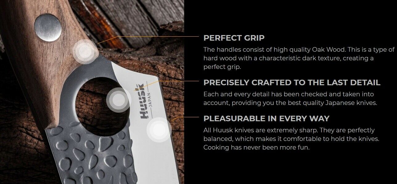 Huusk Handmade Premium Control Japanese Kitchen Chef Knife NEW - Fresh Stock Dated January 2026