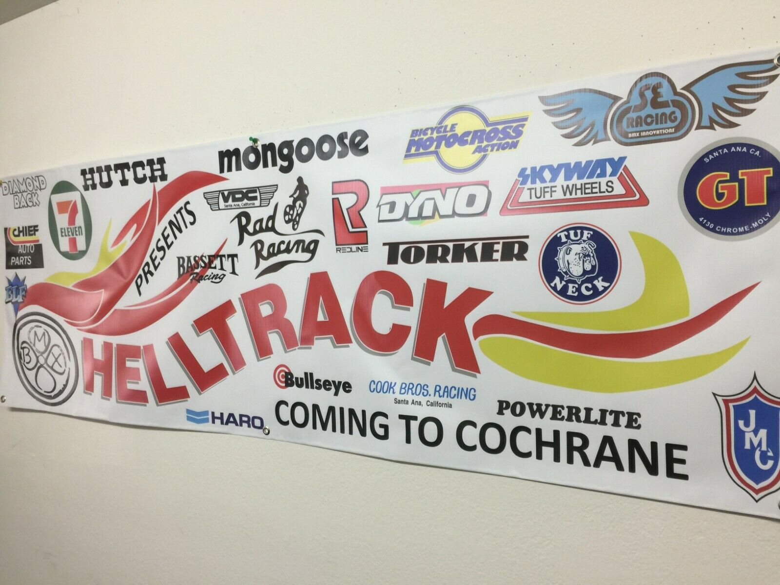 RAD RACING logo  BMX HELLTRACK VANS HUTCH HARO mancave   BANNER 6ft X 2ft - Fresh Stock Dated December 2025