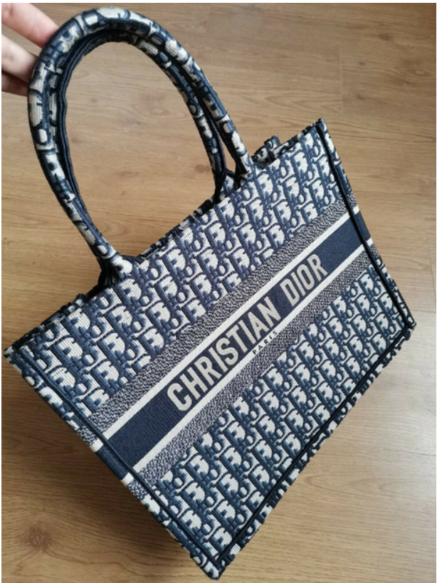 Authentic Christian Dior Book Tote Small Book Bag Blue Oblique canvas - Fresh Stock Dated December 2025