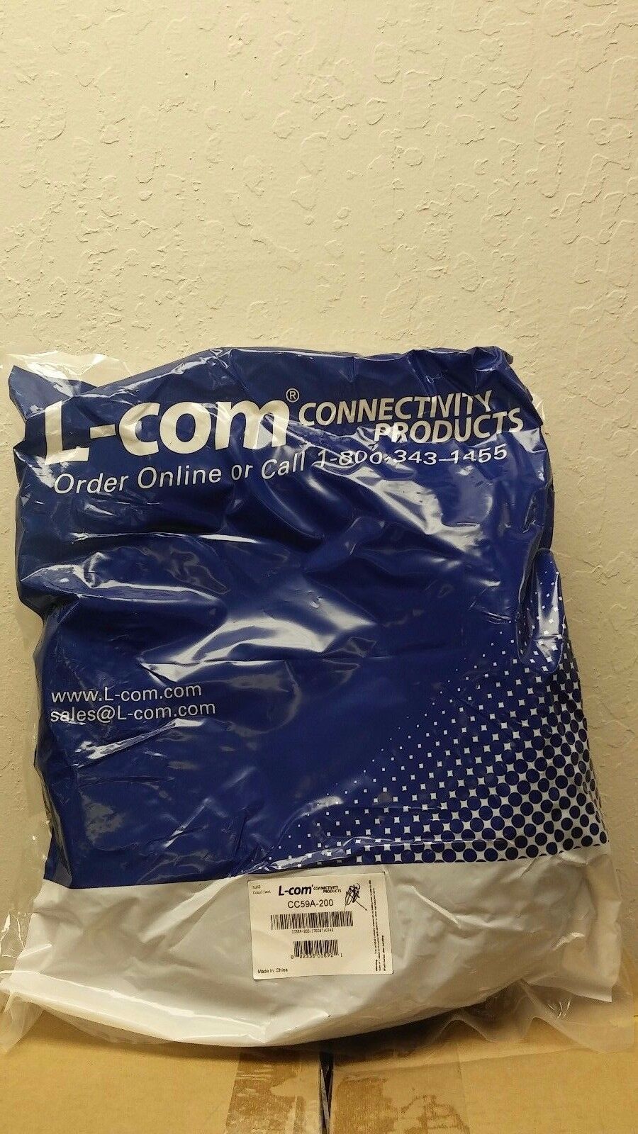 L-COM CC59A-200 BNC Male Male 200 ft RG59A Coaxial Cable - Fresh Stock Dated December 2025