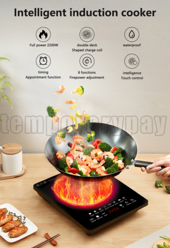 2200W Portable Induction Cooktop Countertop Single Cooker Burner Stove Hot Plate - Fresh Stock Dated January 2026