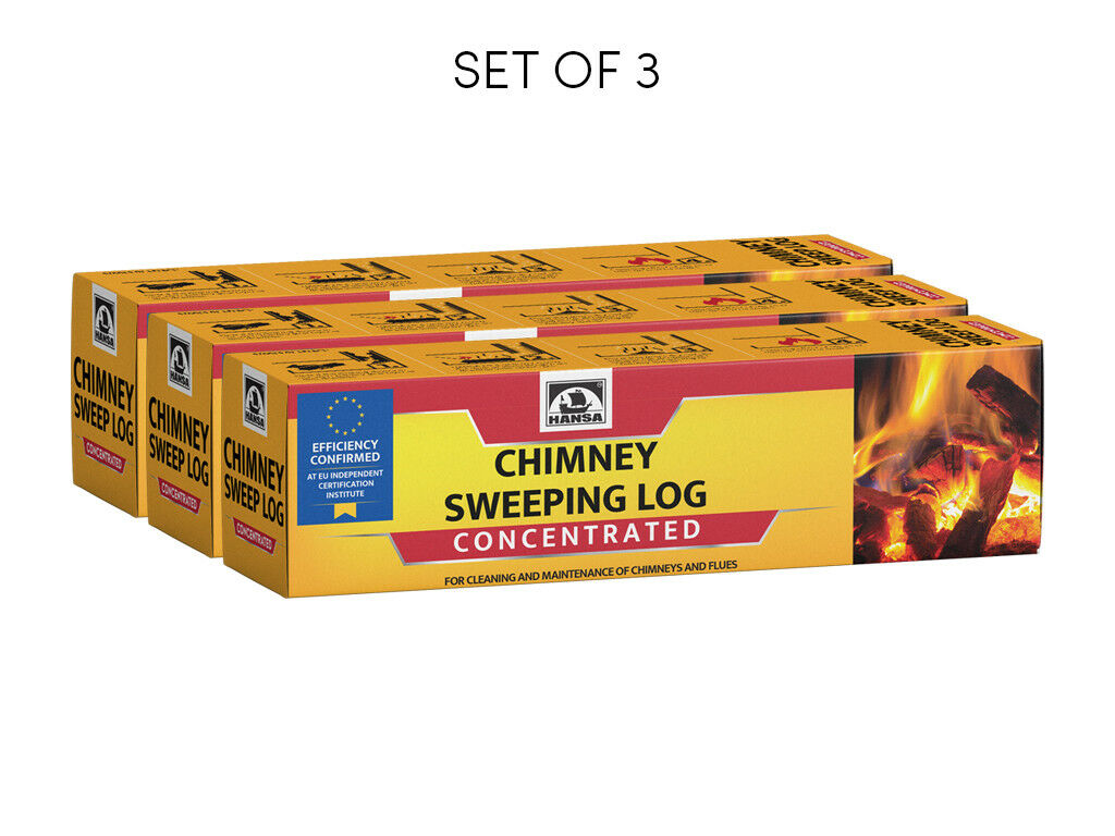 HANSA chimney cleaner log, soot / creosote remover CONCENTRATED, 1.1 kg (2.4lb.) - Fresh Stock Dated January 2026