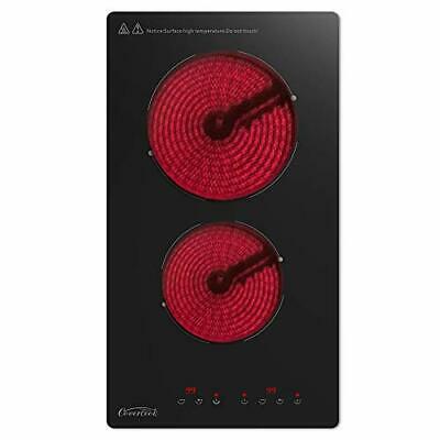 Electric Ceramic Cooktop, 2 Rings Radiant Stove Countertop Burners 12 inch - Fresh Stock Dated February 2026