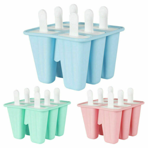6Hole Ice Pop Molds Reusable Silicone Juice Popsicle Mould Easy Release BPA Free - Fresh Stock Dated February 2026