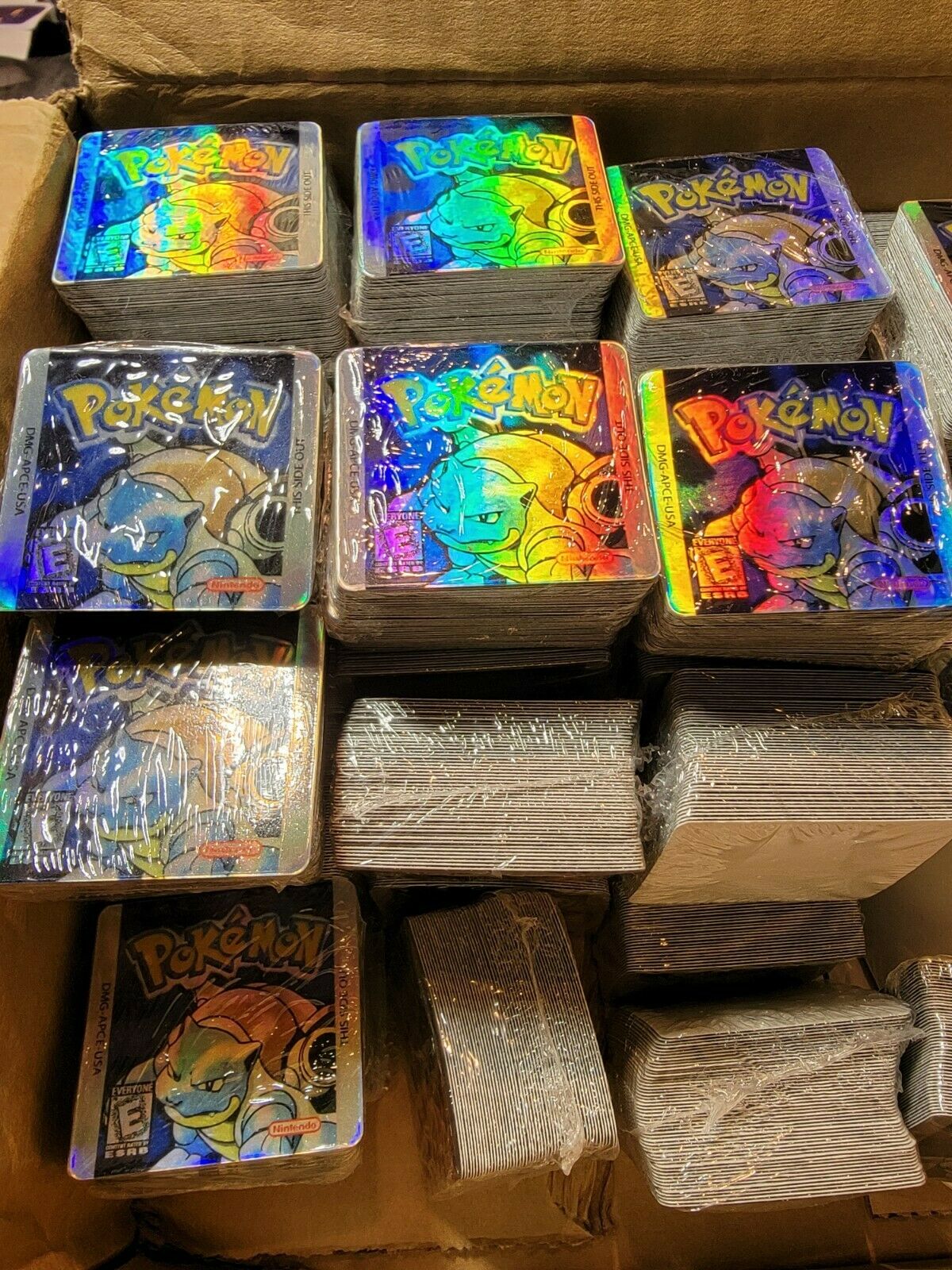 🌬 HURRICANE HENRI SALE🌊 🚢 GAME BOY COLOR POKEMON BLUE HOLO CART LABEL STICKER - Fresh Stock Dated February 2026