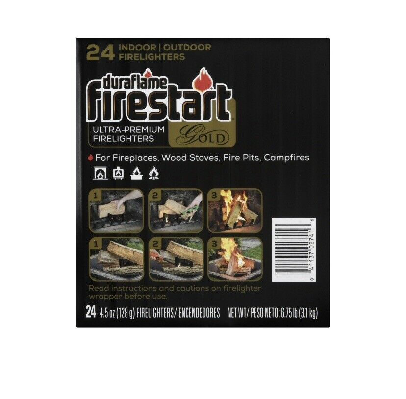 Duraflame Firestart  firelighters Gold Ultra Premium 24-Pk Indoor/outdoor - Fresh Stock Dated January 2026