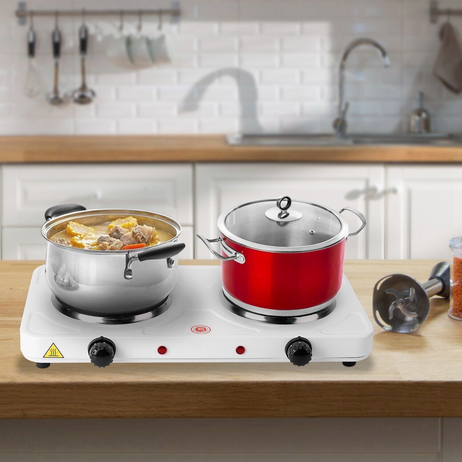 2000W Electric Double Burner Hot Plate Kitchen Stove 5 Level Temperature Control - Fresh Stock Dated February 2026