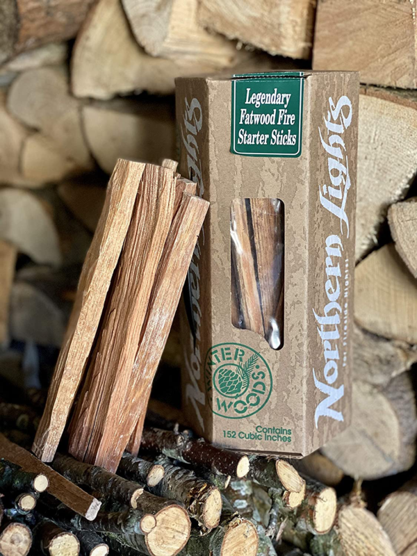 Legendary Winter Woods Fatwood Fire Starter Sticks, Gift Box, Kindling Wood, Cam - Fresh Stock Dated December 2025
