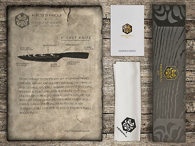 Kessaku 8-Inch Chef Knife - Samurai Series - High Carbon 7Cr17MoV Steel - Fresh Stock Dated January 2026