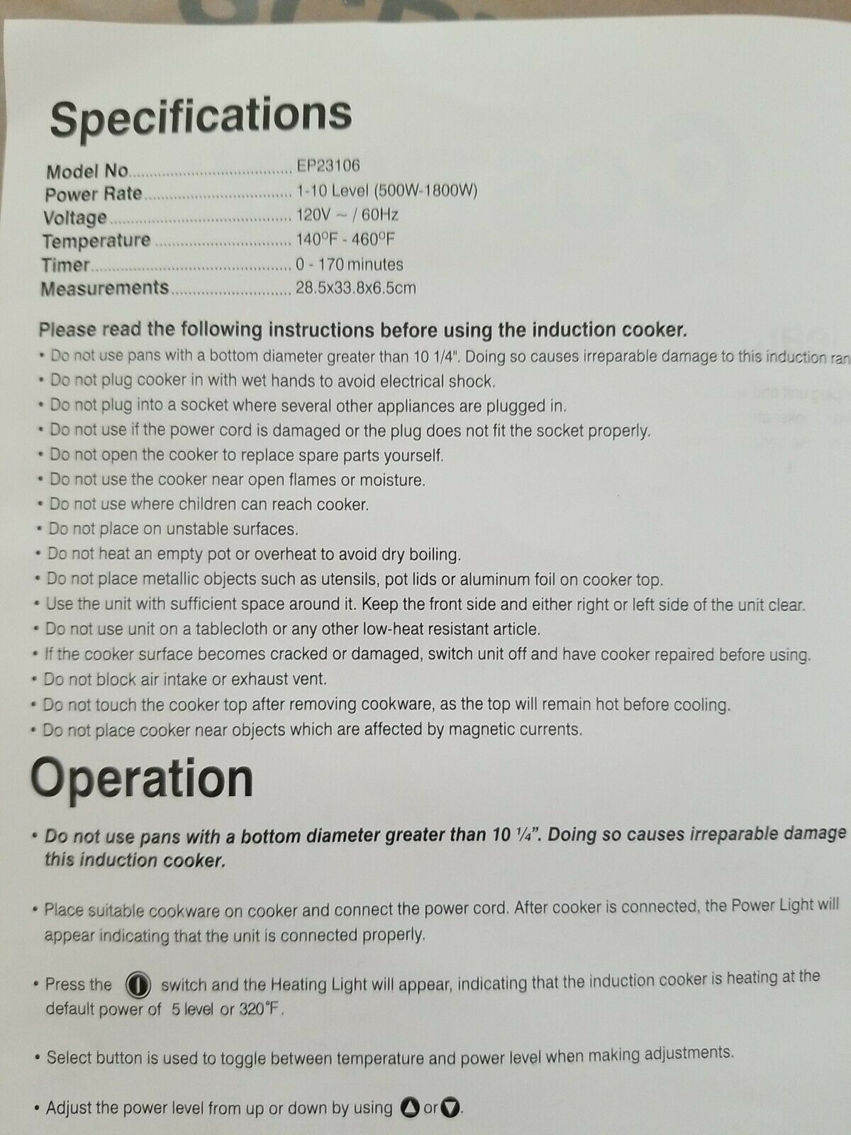 1800 W Single Burner Electric Induction Cooker - Costway - New Open Box - Fresh Stock Dated February 2026