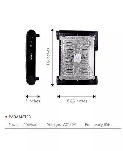CUSIMAX Electric Hot Plate for Cooking Portable Single Burner 1500W Cast Iron - Fresh Stock Dated February 2026