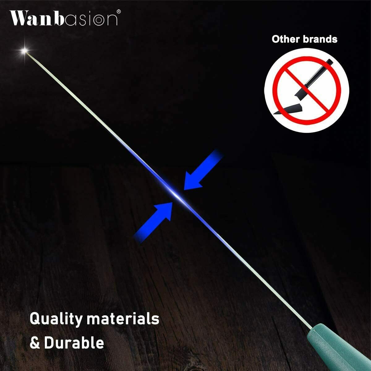 16 pcs Kitchen Knife Set Wanbasion Dishwasher Safe Stainless Steel Acryl Block - Fresh Stock Dated February 2026