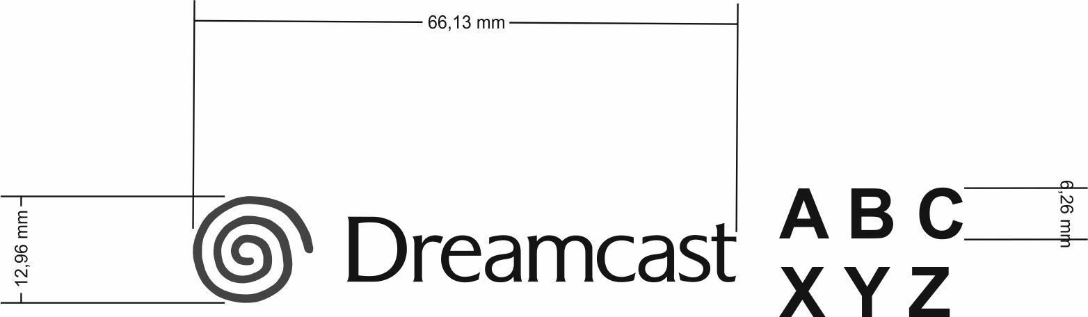 Sega DreamCast Arcade Stick label / Sticker / Badge / Logo 66mm x 13mm [0180b] - Fresh Stock Dated February 2026