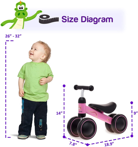 TheCroco Baby Balance Bike for 1 Year Old Boys and Girls, Toddler Bike - Fresh Stock Dated January 2026