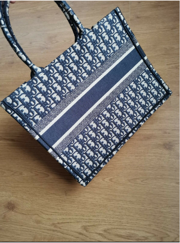 Authentic Christian Dior Book Tote Small Book Bag Blue Oblique canvas - Fresh Stock Dated December 2025