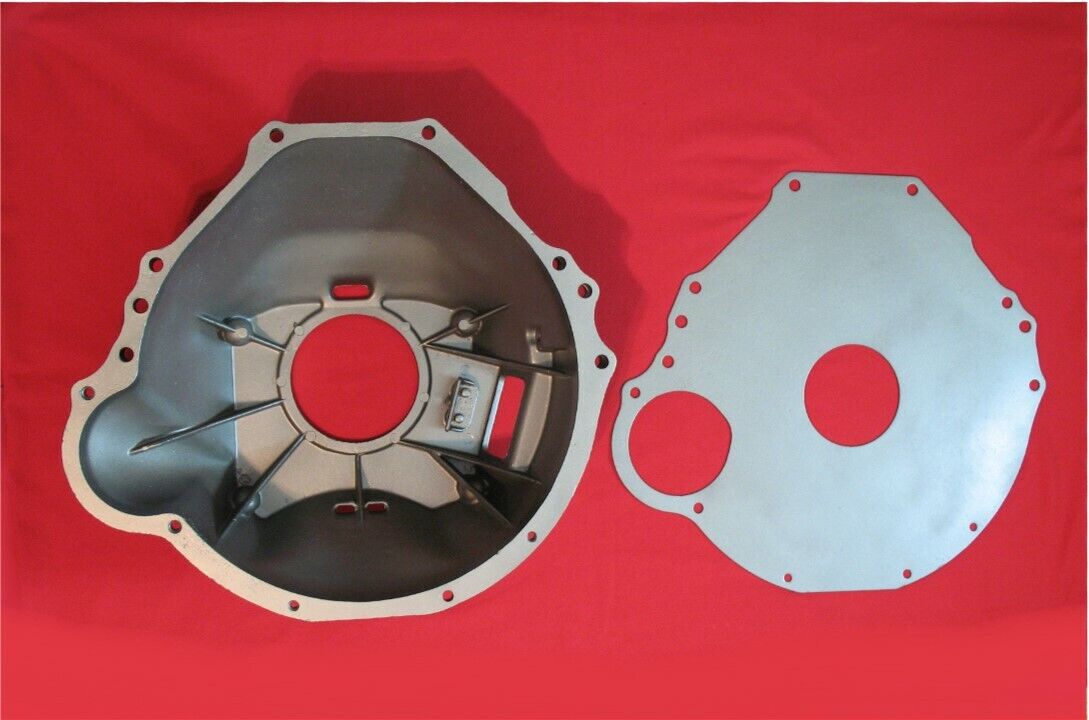 1965-70 FORD 4 SP ALUMINUM BELLHOUSING & Plate C5AA-6394-B 289 HiPo Boss 302 - Fresh Stock Dated January 2026