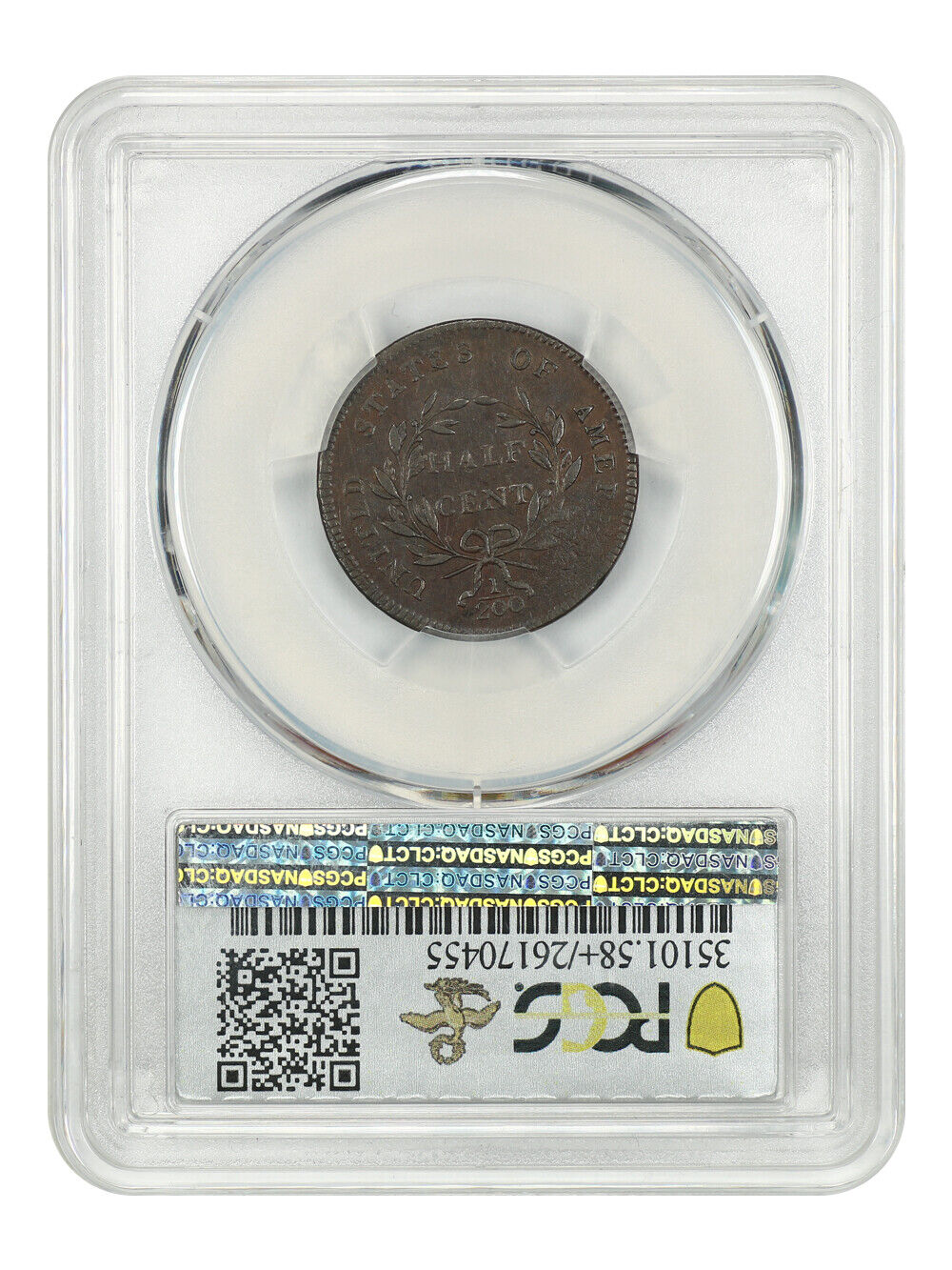 1797 1/2c PCGS AU58+ BN (1 Above 1, C-1) ex: D.L. Hansen - Fresh Stock Dated December 2025