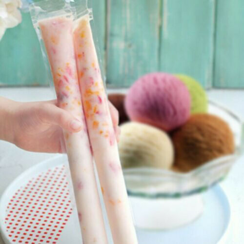 60Pcs Ice Pop Mold Bag DIY Ice Cream Popsicle Ice Candy Disposable Plastic Tool - Fresh Stock Dated February 2026