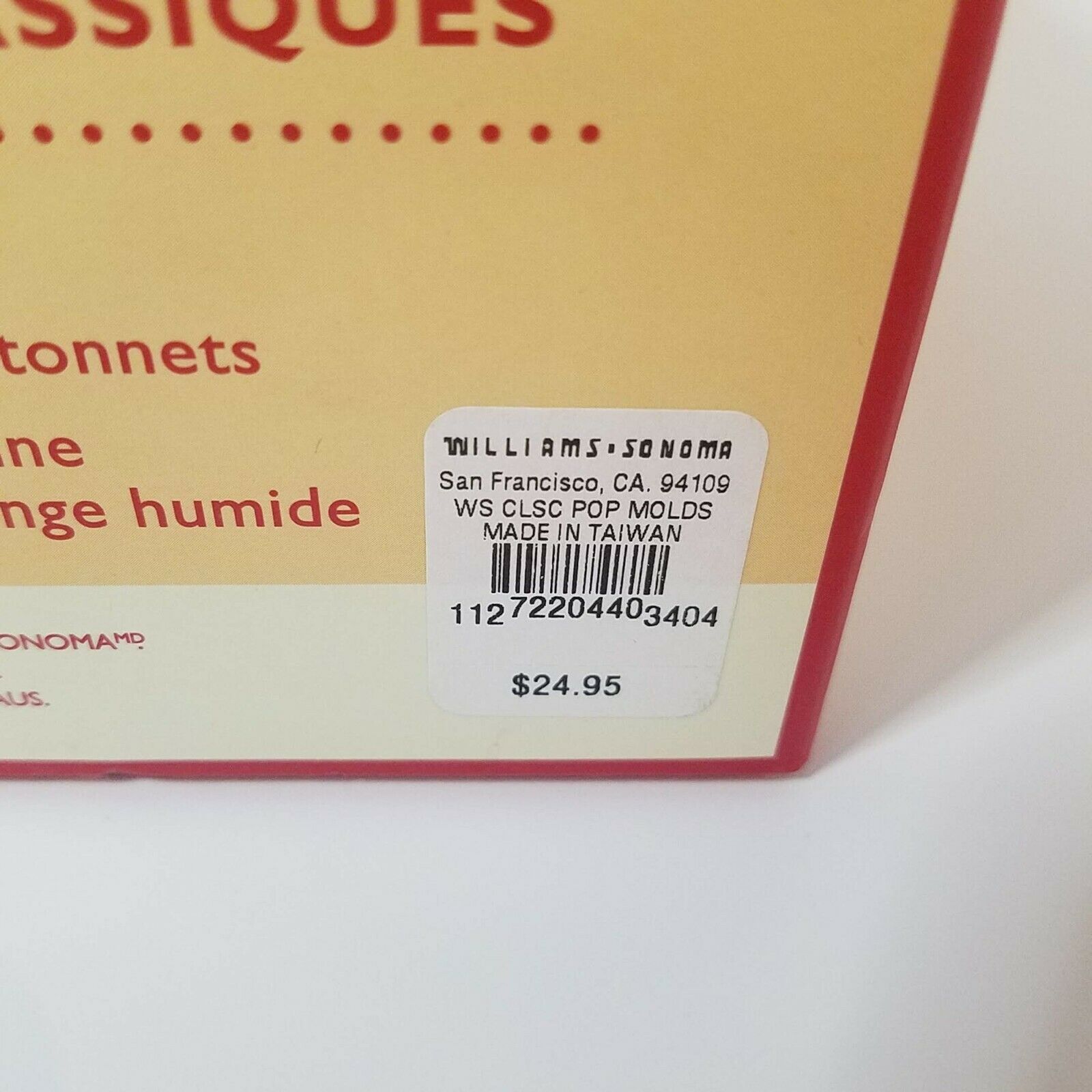 Williams-Sonoma, Classic Pop Molds, Retro Style, Popsicle, Ice Lolly, Makes 8 - Fresh Stock Dated February 2026