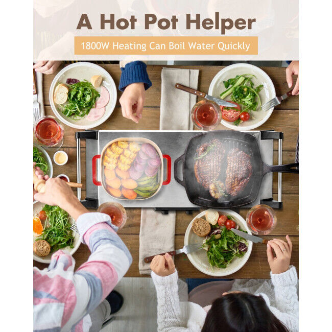 Electric Stove Double Infrared Ceramic Hot Plate Pan Cooking Two Control Cooktop - Fresh Stock Dated February 2026