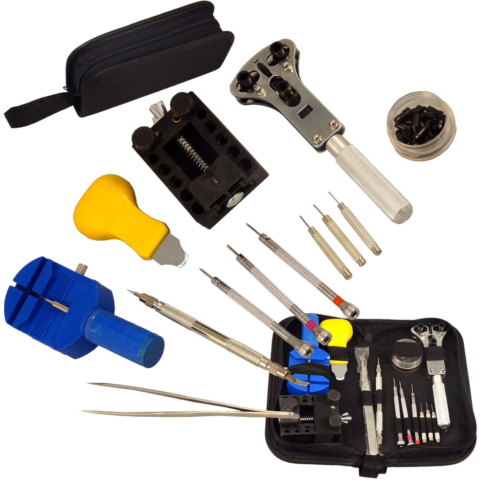 Tool Kit Watch Repair Case Opener Link Remover Spring Bar Tool + Carrying Case - Fresh Stock Dated December 2025