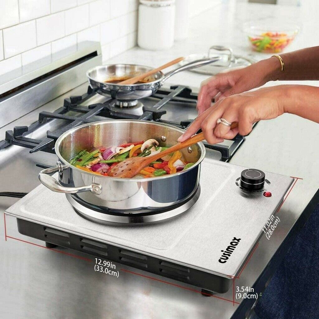 Elec-tric Portable Single Burner 1500W Hot Plate CookING Stove Countertop Travel - Fresh Stock Dated February 2026