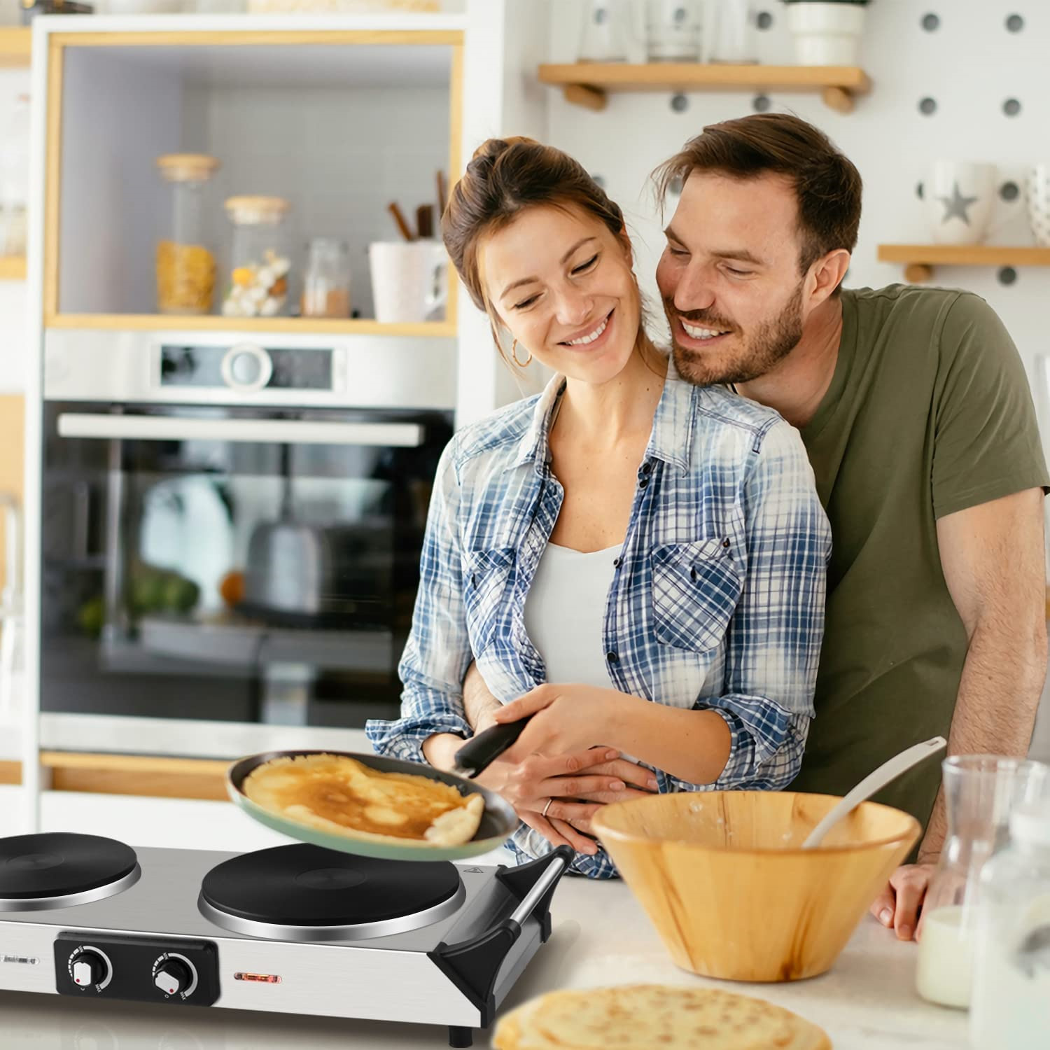 Hot Plate Techwood Doubel Burners for Cooking 1800W Countertop Electric Stove... - Fresh Stock Dated January 2026