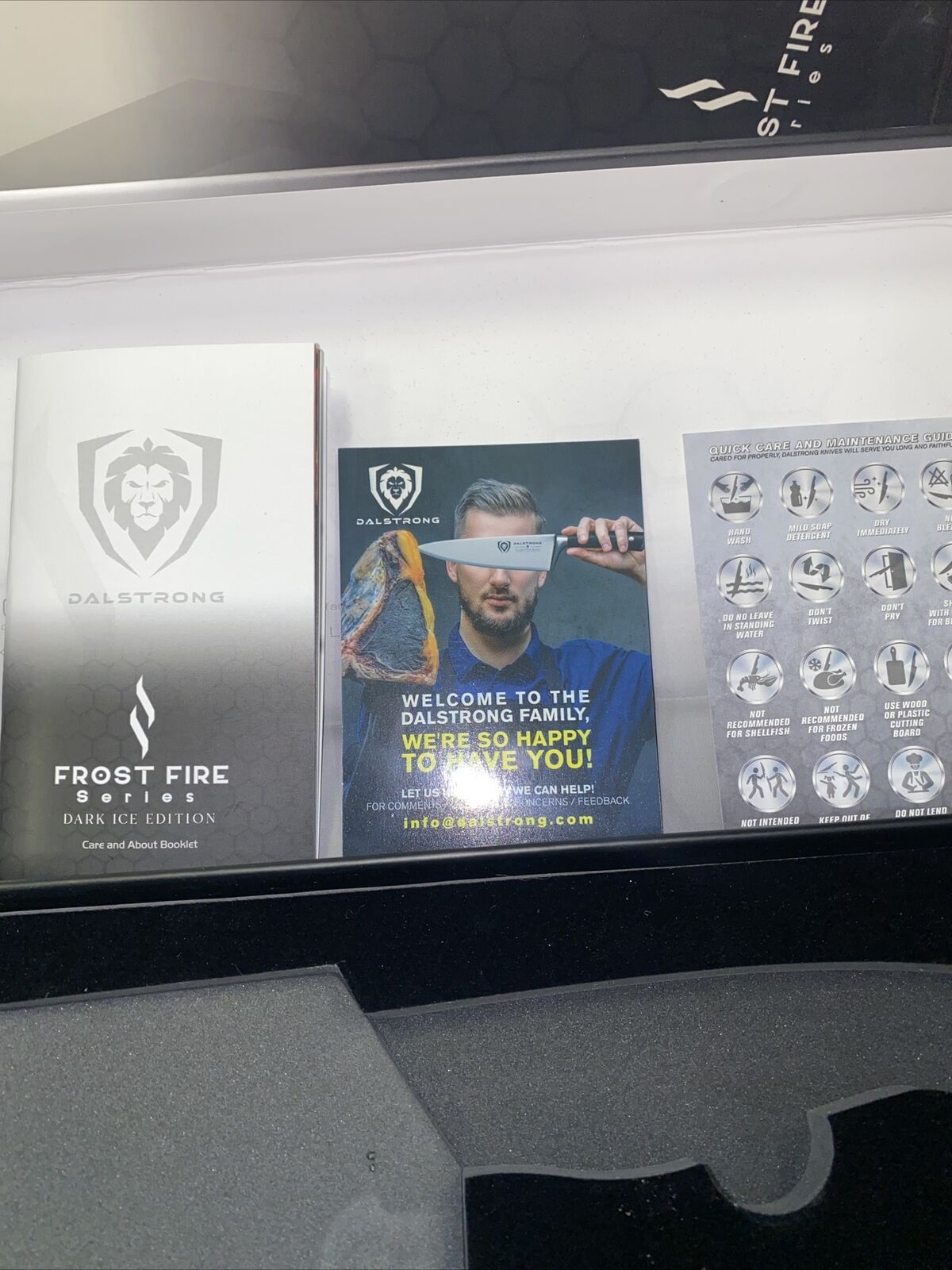 Dalstrong Frost Fire Series 8” Chef Knife w Honeycomb Handle Design Sheath - Fresh Stock Dated January 2026