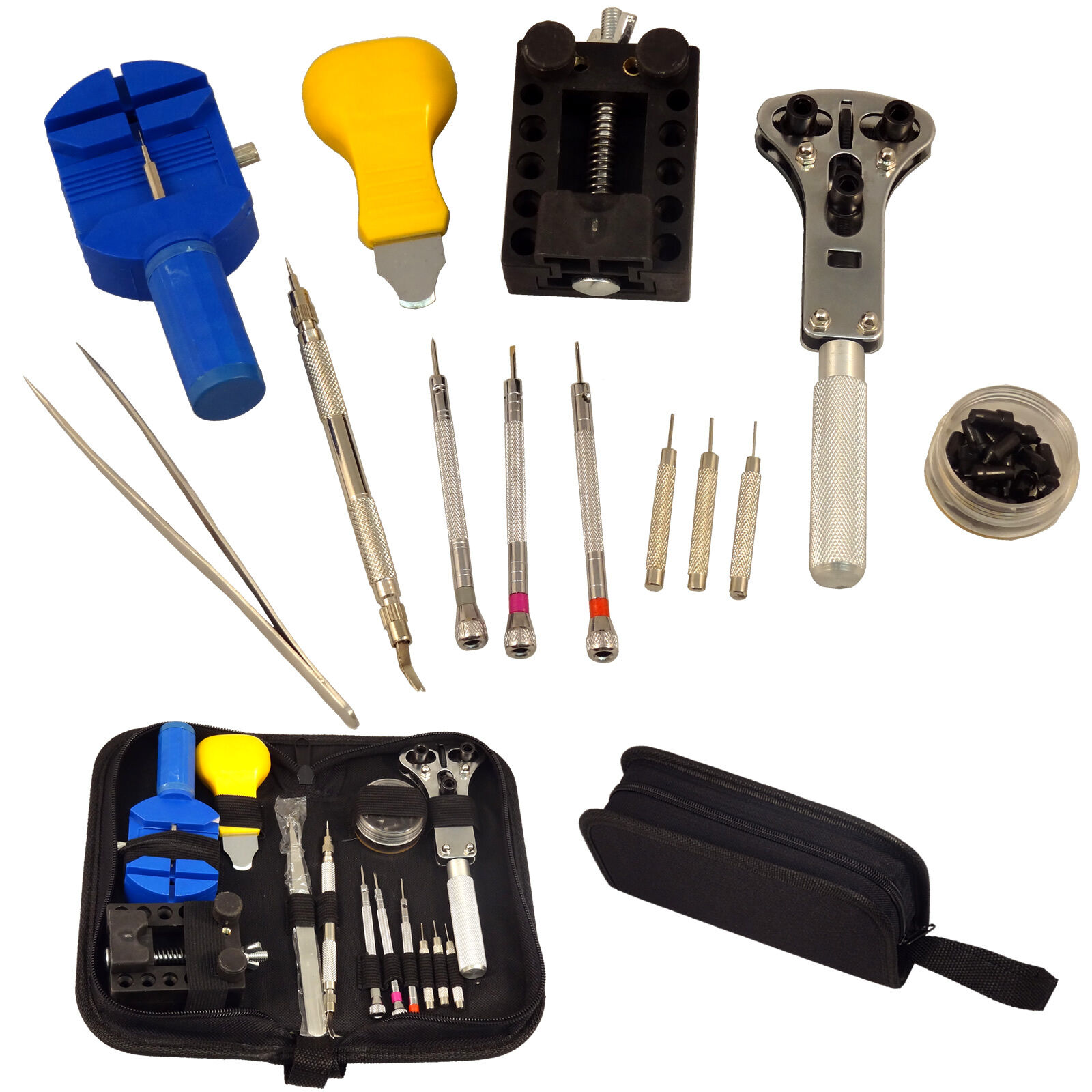 Tool Kit Watch Repair Case Opener Link Remover Spring Bar Tool + Carrying Case - Fresh Stock Dated December 2025