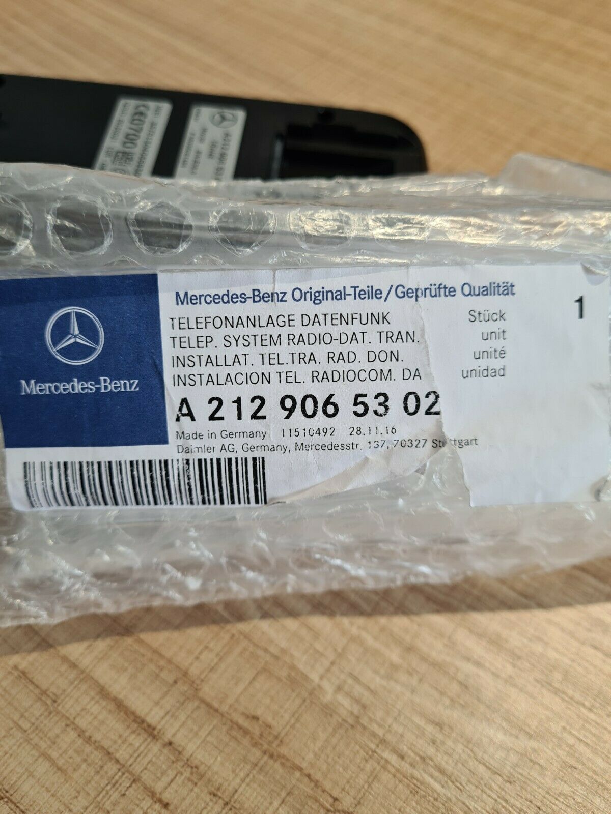 MERCEDES BENZ Bluetooth Telephone Module SAP V4 Part A2129065302 - Fresh Stock Dated December 2025
