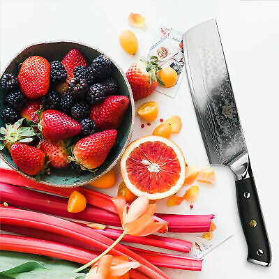 Kessaku Butcher Cleaver Nakiri Knife 67-Layer Japanese Damascus Steel, 7-Inch - Fresh Stock Dated January 2026