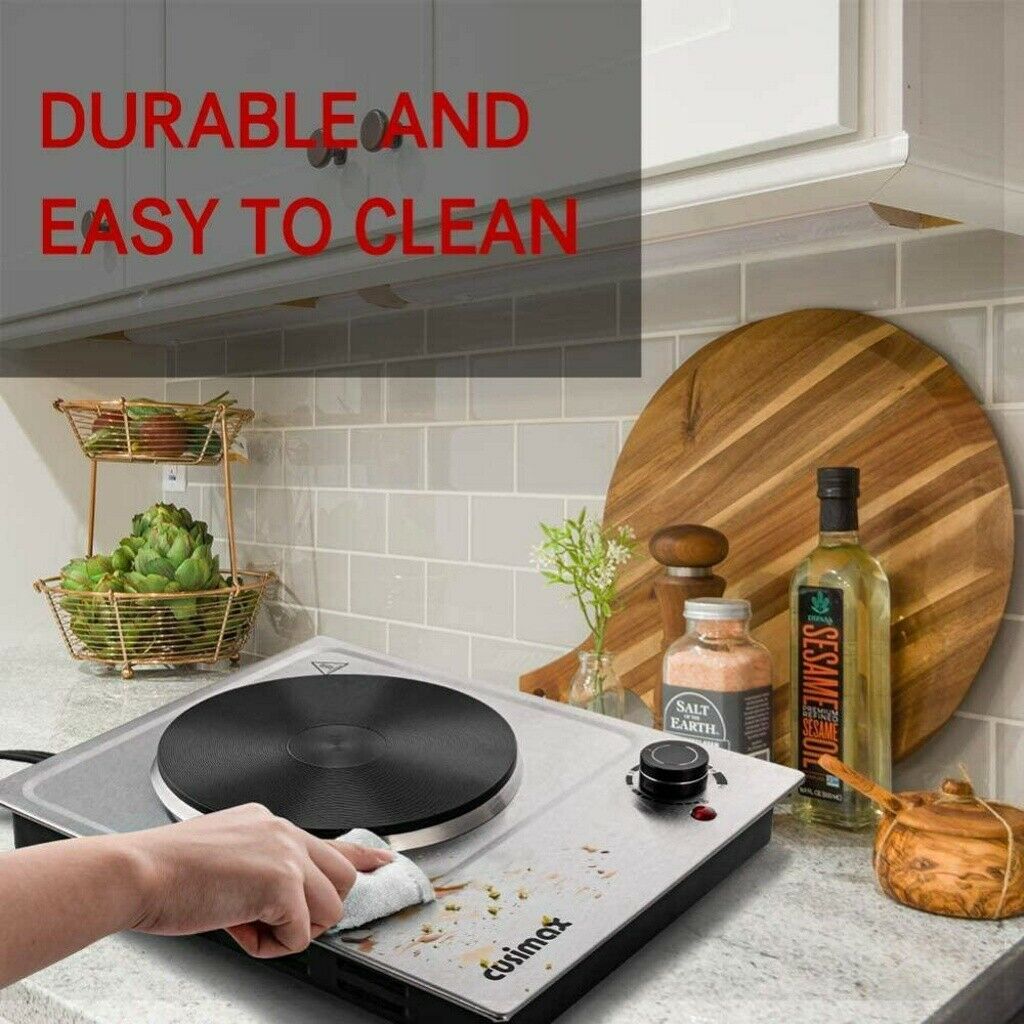 Elec-tric Portable Single Burner 1500W Hot Plate CookING Stove Countertop Travel - Fresh Stock Dated February 2026