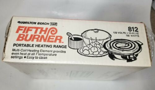 Hamilton Beach Fifth Burner 812 New Sealed in Original Package Vintage USA Made - Fresh Stock Dated February 2026