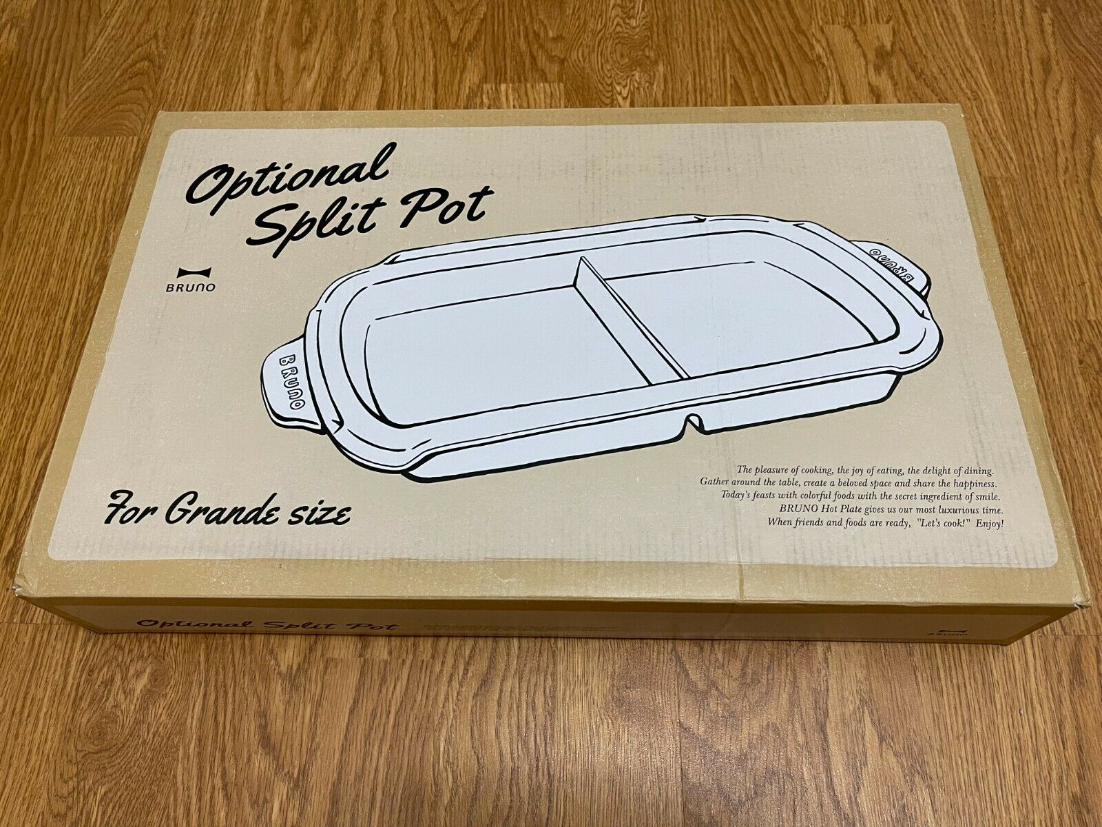 BRUNO Hot Plate Grande Partition Pot / Split Pot BOE026 NABE -New- Open Box - Fresh Stock Dated February 2026