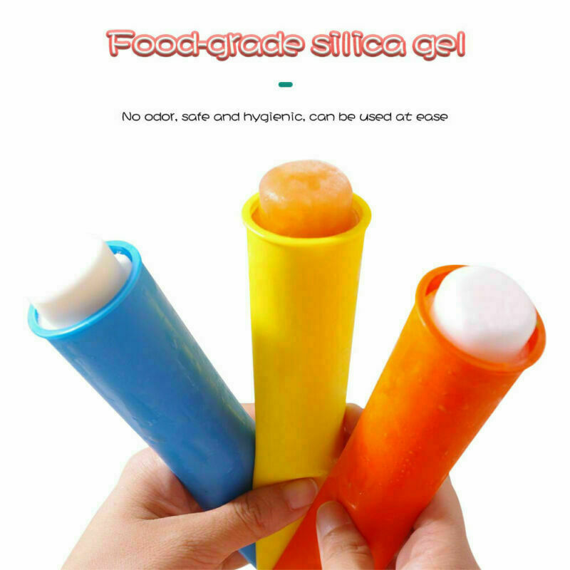6 Silicone Popsicle Mold ice Pop Maker Snack Ice Cream, Juice, Jello, - Fresh Stock Dated February 2026