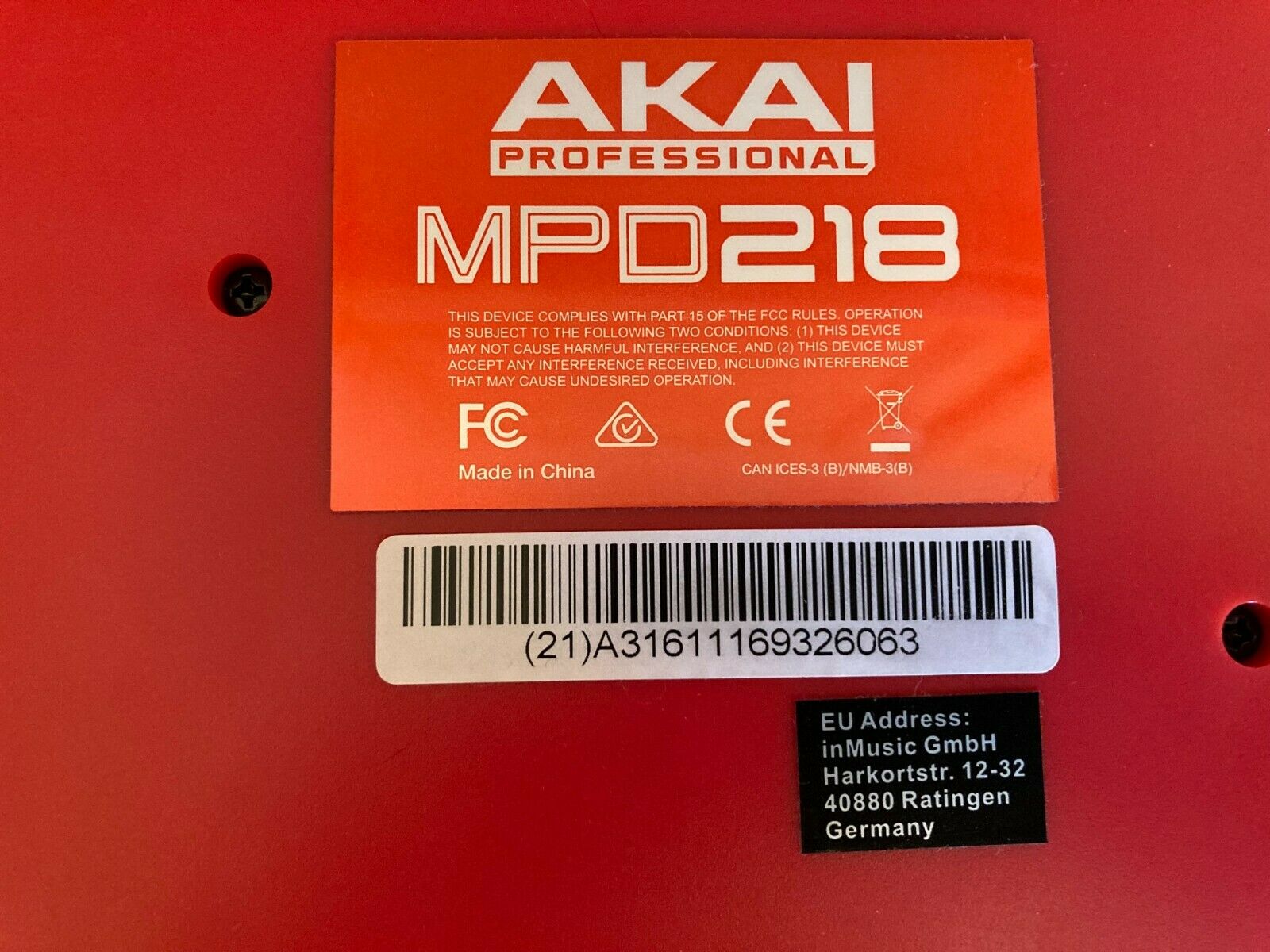 Akai Professional MPD 218 Pad Controller with 16 MPC Pads - Fresh Stock Dated December 2025