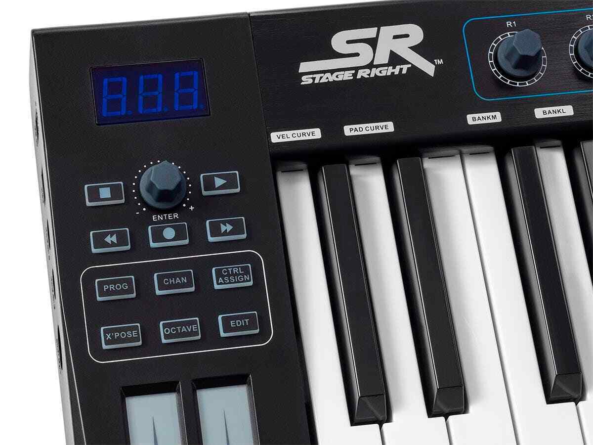 Monoprice SRK61 37 Key USB MIDI Keyboard Controller with 8 Backlit Pads, 8 Knobs - Fresh Stock Dated December 2025