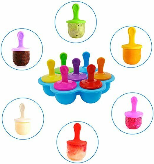 2 Pack Silicone Popsicle Maker Molds- 7-cavity Mini DIY Ice Pop Mold With Stick - Fresh Stock Dated February 2026