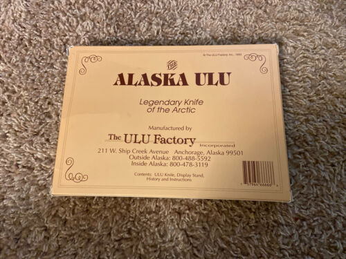 NEW Alaska ULU Legendary Knife Of The Arctic-the Ulu Factory, 1993, Stand, Instr - Fresh Stock Dated January 2026