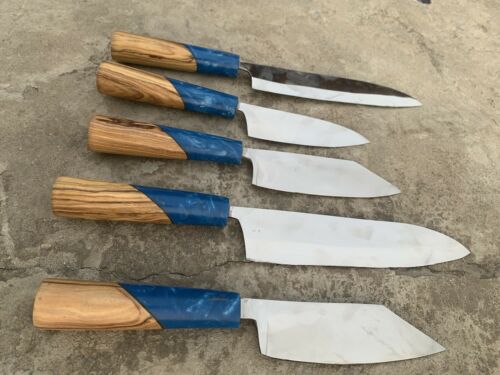 CUSTOM HANDMADE gyuto knives in japanese 440C high carbon steel set of 5 knives - Fresh Stock Dated January 2026