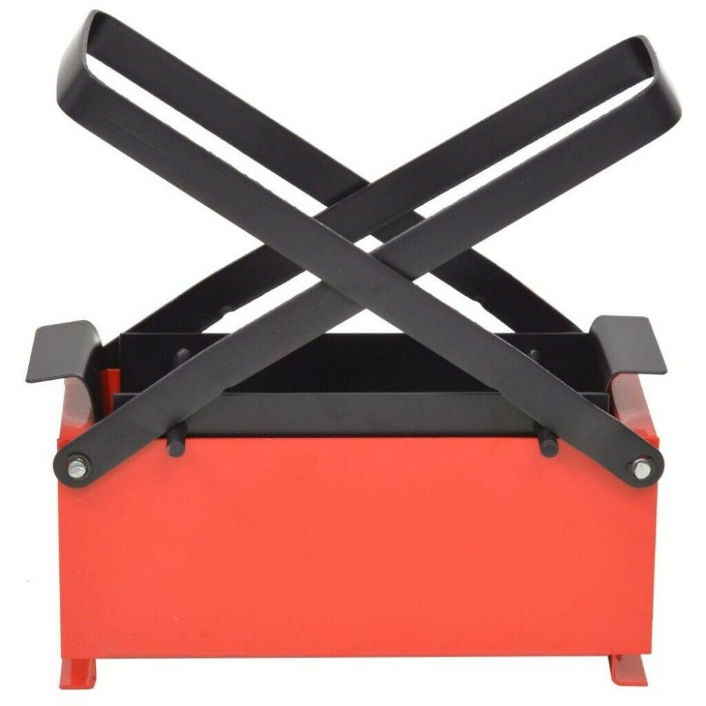 vidaXL Paper Log Briquette Maker Steel Black and Red Manual Press Machine - Fresh Stock Dated December 2025
