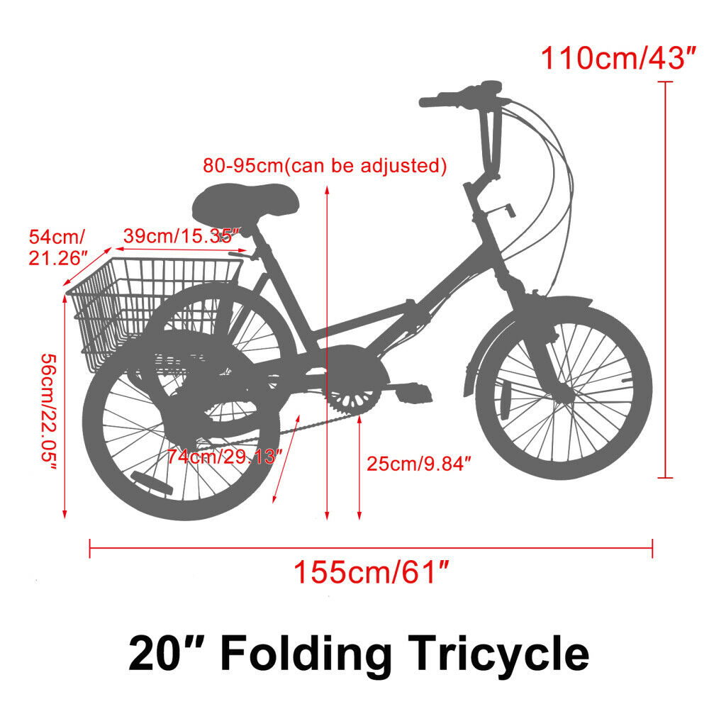 Foldable Adult Tricycle 20inch Wheels Folding Tricycle 7 Speed Cruiser Bike Gift - Fresh Stock Dated December 2025