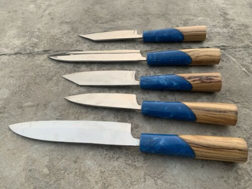 CUSTOM HANDMADE gyuto knives in japanese 440C high carbon steel set of 5 knives - Fresh Stock Dated January 2026