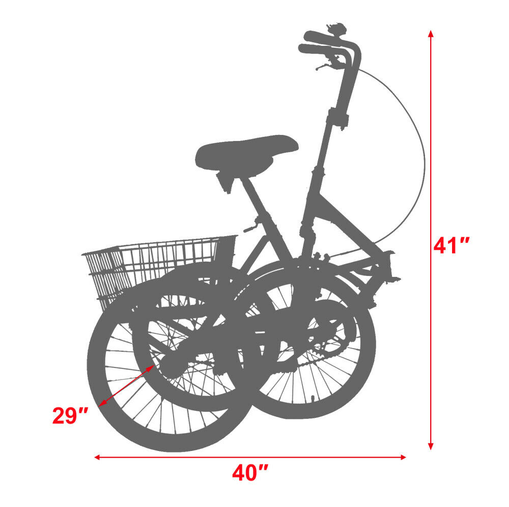 Foldable Adult Tricycle 20inch Wheels Folding Tricycle 7 Speed Cruiser Bike Gift - Fresh Stock Dated December 2025