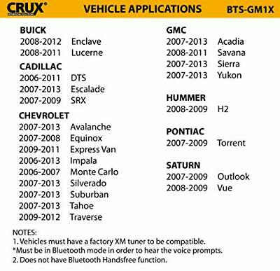 Crux BTS-GM1X Bluetooth Music Streaming for Select GM Vehicles with Factory X... - Fresh Stock Dated December 2025